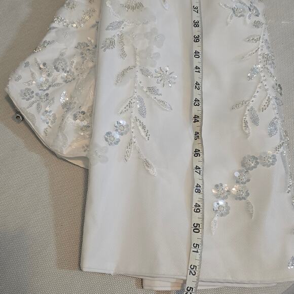 Milly Magnolia Embellished White/Silver Strapless Beaded Sequin Maxi Dress Sz 8 - Picture 8 of 15